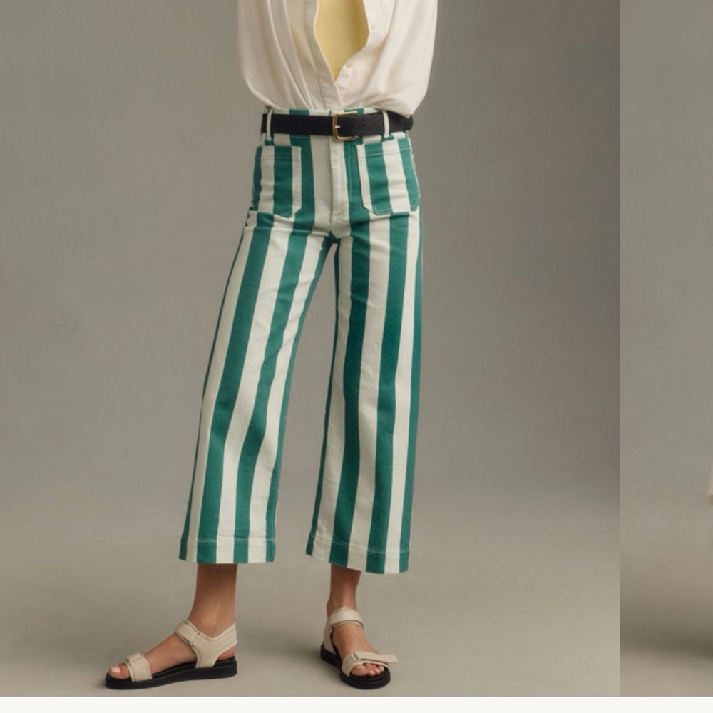 The Collette Denim Cropped Wide Leg Jeans